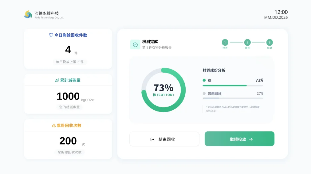 回收資料與材質分析介面